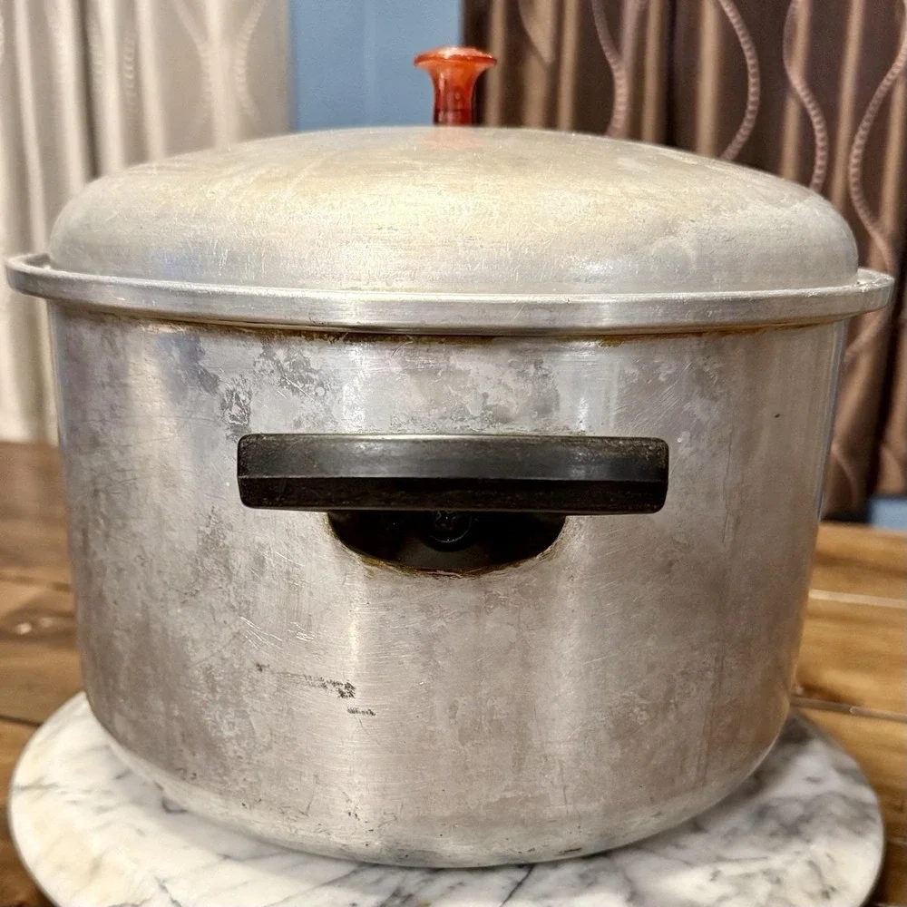 VTG 1960s 60s MCM Wear-Ever 6qt‎ Aluminum 2168 Stew Stock Soup Pot Lid USA